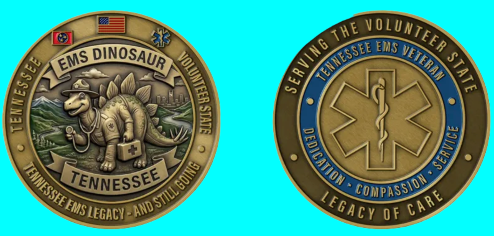 Tennessee EMS Legacy Dinosaur Challenge Coin